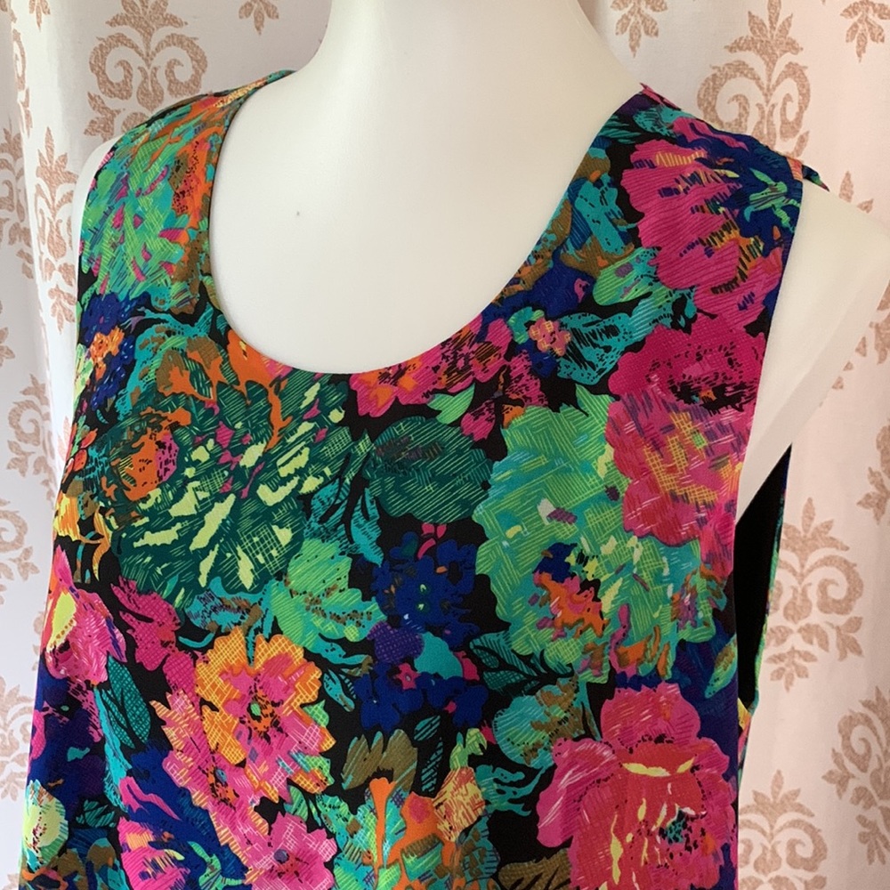 Tribal femme floral flowy shift dress M - Picture 3 of 11